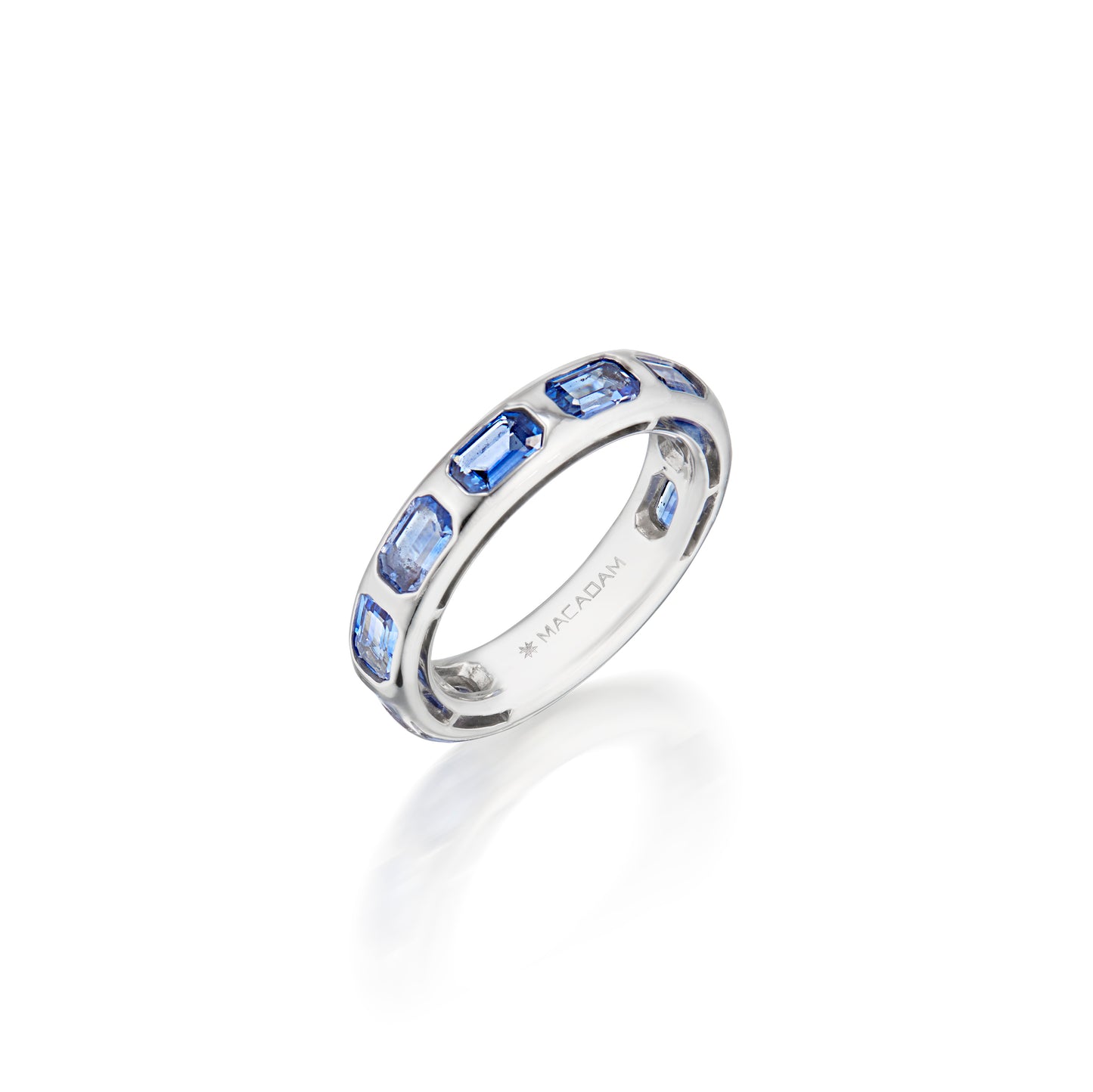 MACADAM HORIZON Emerald-Cut Blue Sapphire Ring